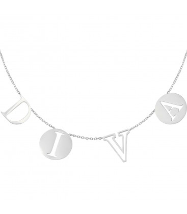 Zilverkleurige ketting met DIVA letters