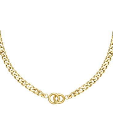 Goudkleurige chain ketting met verbonden ringetjes
