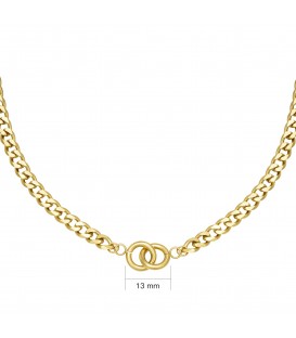 Goudkleurige chain ketting met verbonden ringetjes