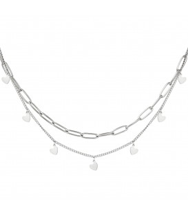 zilverkleurige halsketting chain my heart