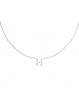 zilverkleurige halsketting met initiaal h