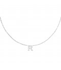 Zilverkleurige halsketting met initiaal R