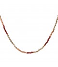 Halsketting met verschillende kleuren bruin op een rij