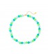 Halsketting met groene en blauwe hartjes kralen