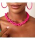 licht roze schakel halsketting
