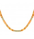 Oranje met goudkleurige kralen halsketting