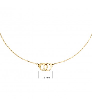 Goudkleurige ketting met handboeien