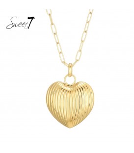 Ketting met hartvormige hanger in goudkleur van het merk Sweet7