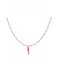 Fuchsia roze kralen halsketting met een peper hanger