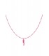 Fuchsia roze kralen halsketting met een peper hanger