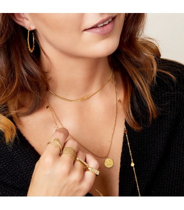 Goudkleurige platte halsketting met 'LOVE'