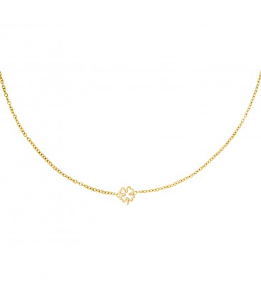 Goudkleurige ketting met een open klaver