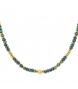 Groen met goudkleurige kralen halsketting