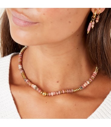 Groen met goudkleurige kralen halsketting