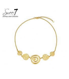 Halsketting met goudkleurige spiraalvormige schakels