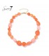 Halsketting oranje met onregelmatige kralen in warme tinten