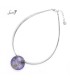 Halsketting met paarse ronde hanger