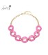 Halsketting met roze schakels en goudkleurige ketting